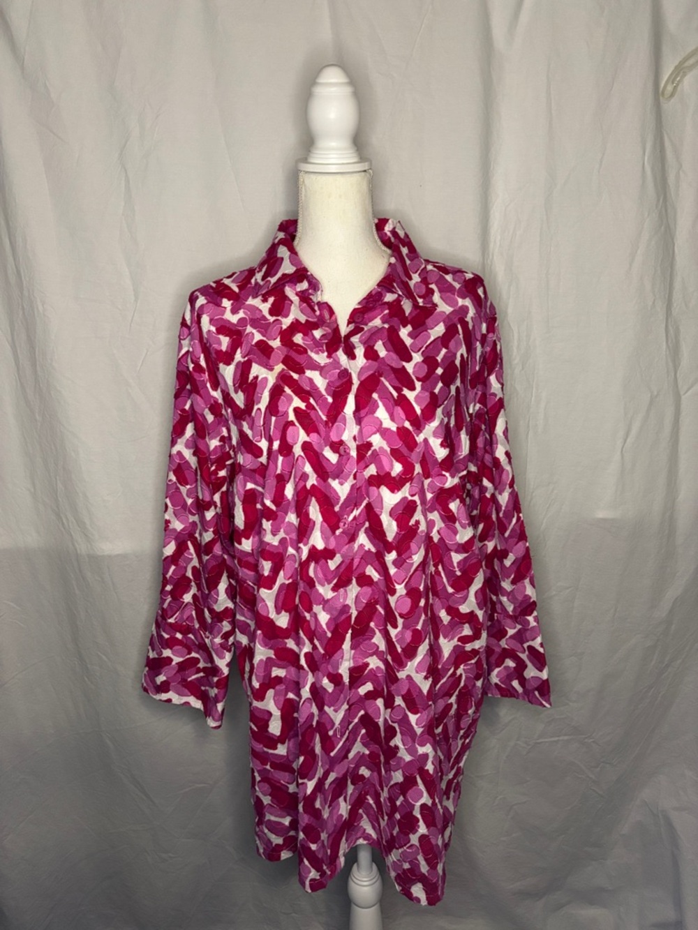 Multiples Pink Patterned Long Sleeve Blouse